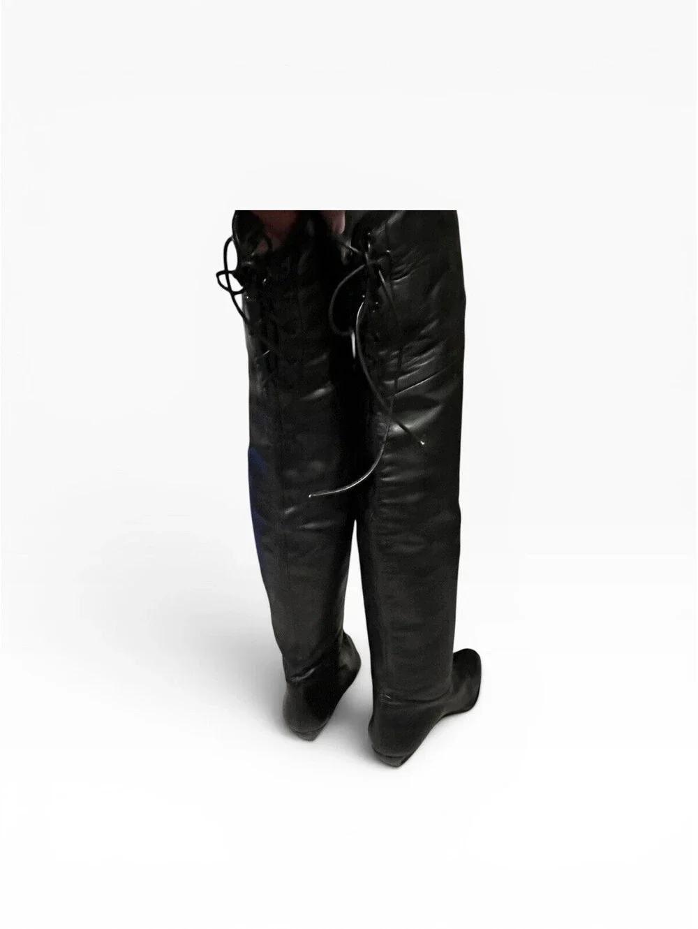 Vintage Fred Hayman Beverly Hills Thigh High Leather Boots Italy Womens 6.5